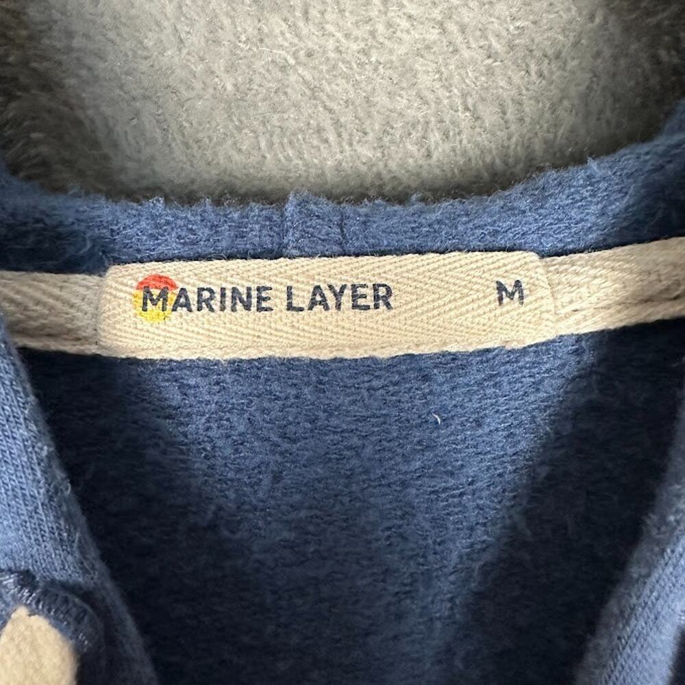 Marine Layer Sweatshirt Womens Medium Blue Afternoon Full Zip Hoodie Outdoor - Picture 5 of 14